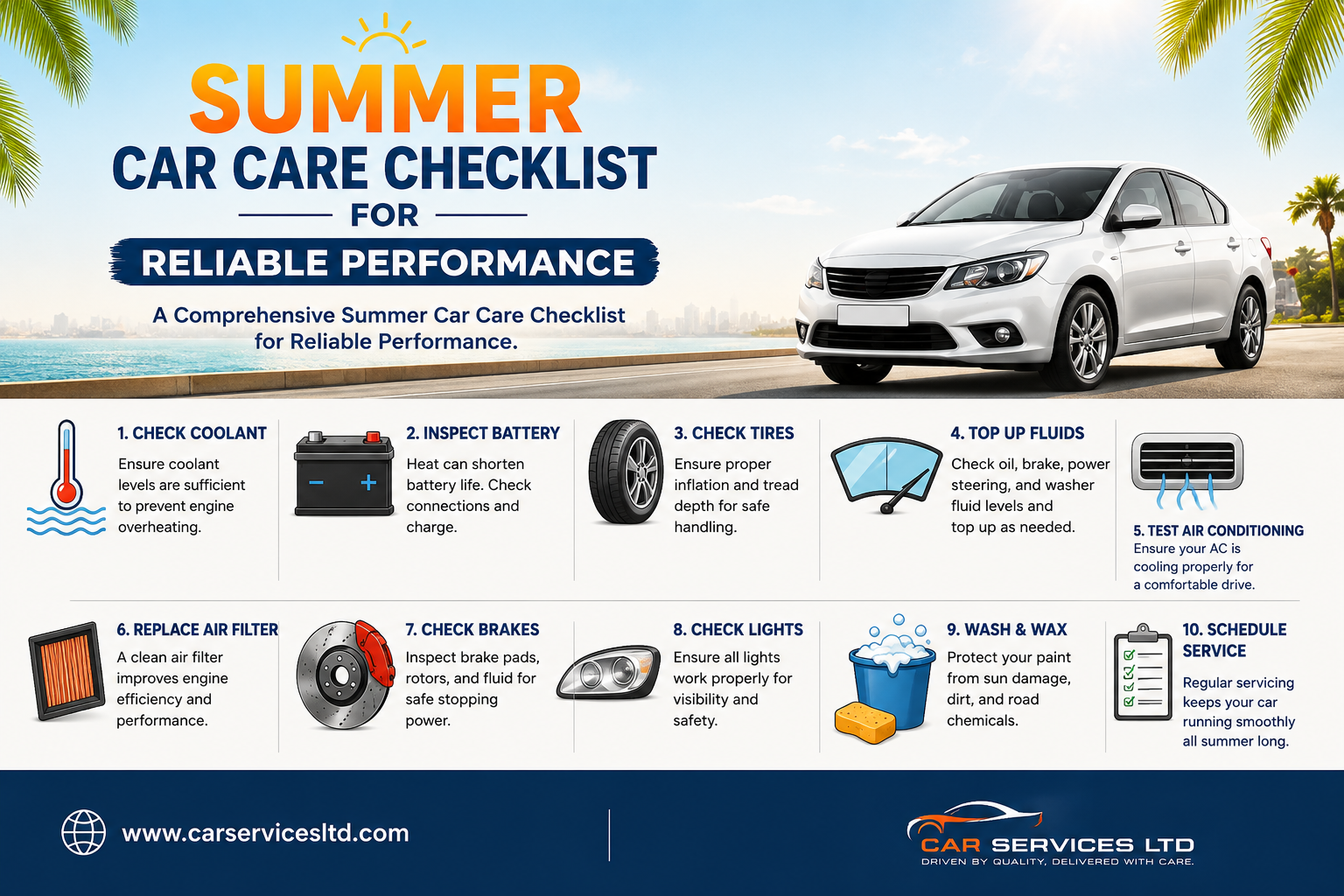 A Comprehensive Summer Car Care Checklist for Reliable Performance