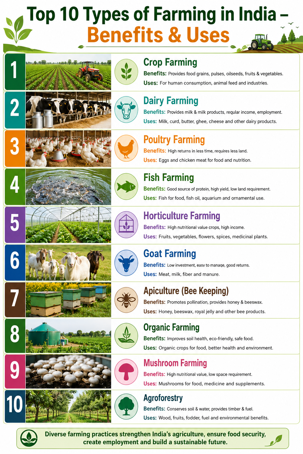 Top 10 Types of Farming in India – Benefits & Uses
