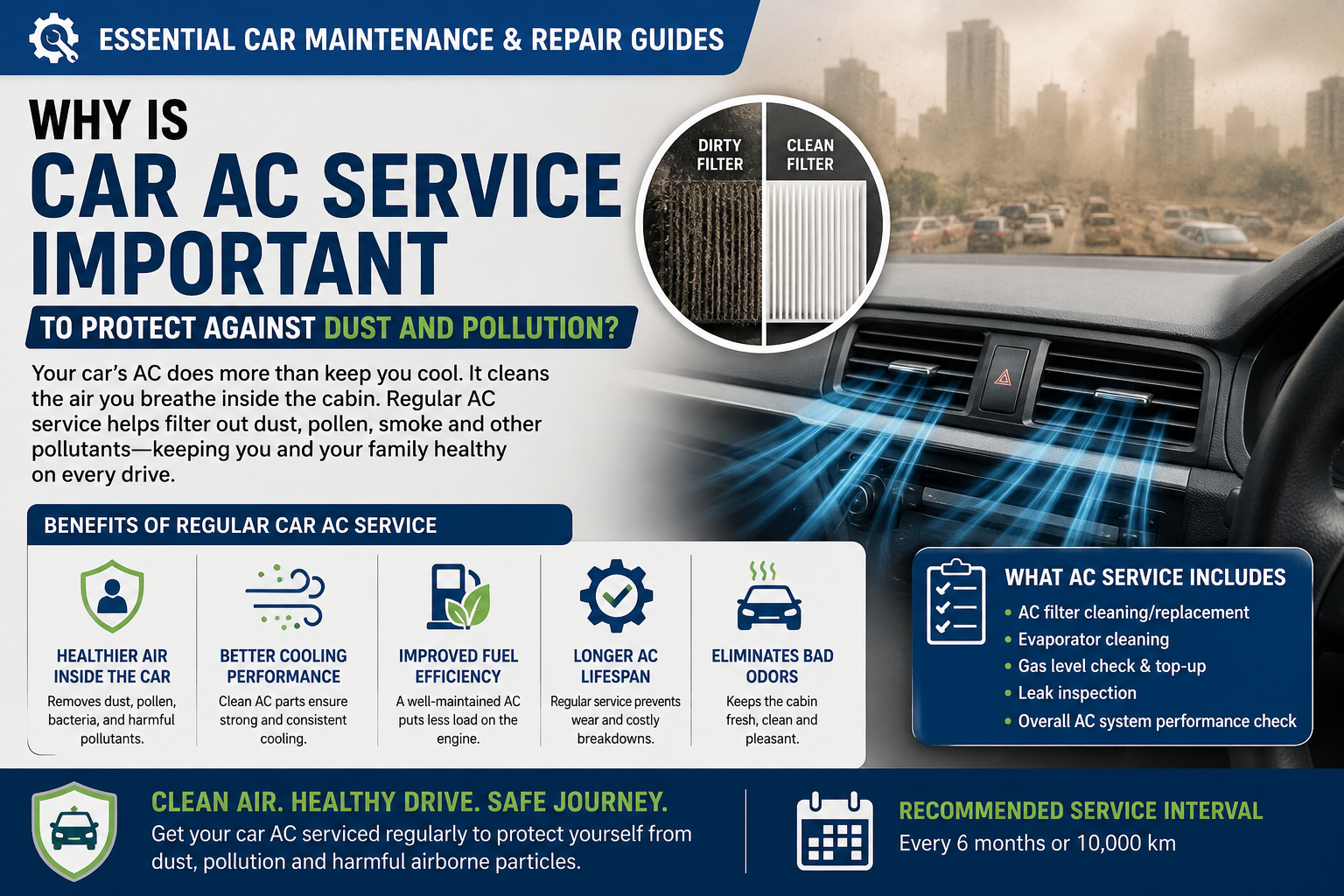 Essential Car Maintenance & Repair Guides: Why is Car AC Service Important to Protect Against Dust and Pollution?